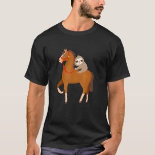 Luiaard Op Paard Grappige Luiaard Rijdt Paard Luia T-shirt