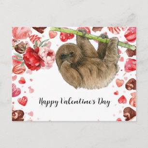 Luiaard op Valentijnsdag  Feestdagenkaart