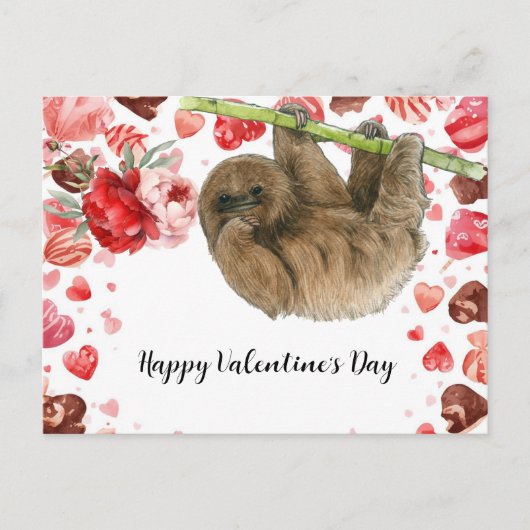 Luiaard op Valentijnsdag  Feestdagenkaart (Voorkant)