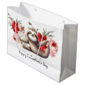 Luiaard op Valentijnsdag Groot Cadeauzakje (Voorkant Gekanteld)