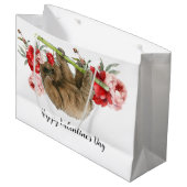 Luiaard op Valentijnsdag Groot Cadeauzakje (Voorkant Gekanteld)