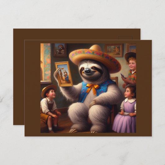 luiaard opa briefkaart (Voorkant / Achterkant)