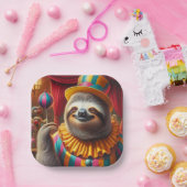 luiaard papieren bordje (Feest)