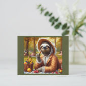 luiaard picknick briefkaart (Staand voorkant)