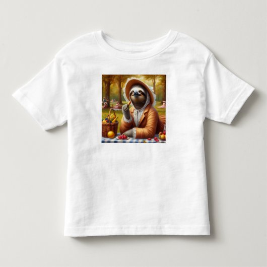 luiaard picknick kinder shirts (Voorkant)