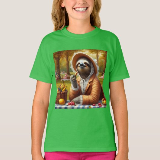 luiaard picknick t-shirt (Voorkant)