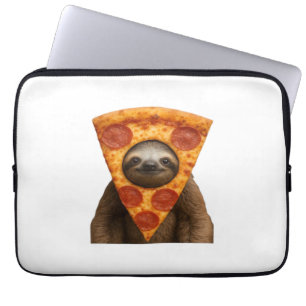 Luiaard pizza grappig rare grap meme schattig gelu laptop sleeve