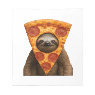 Luiaard pizza grappig vreemd grap meme schattig ge notitieblok