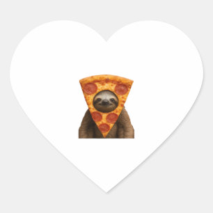 Luiaard pizza grappige rare grap meme leuke vrolij hart sticker