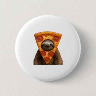 Luiaard pizza grappige rare grap meme leuke vrolij ronde button 5,7 cm