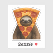 Luiaard pizza grappige rare grap meme leuke vrolij sticker (Vel)