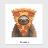 Luiaard pizza grappige rare grap meme leuke vrolij sticker (Vel)
