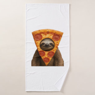 Luiaard pizza grappige rare grap meme schattig gel badhanddoek