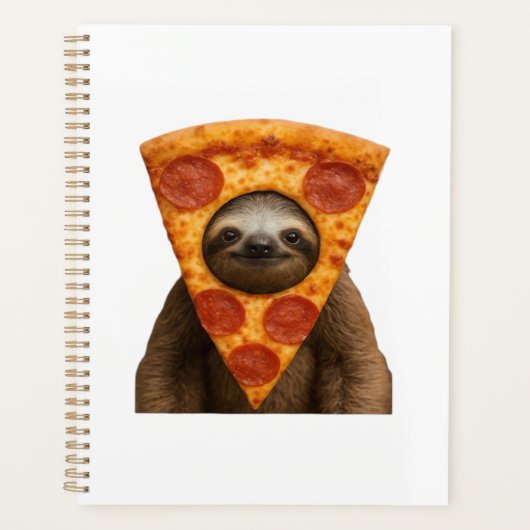 Luiaard pizza grappige rare grap meme schattig gel planner (Voorkant)