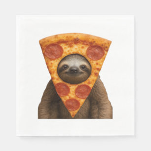 Luiaard pizza grappige rare grap meme schattig gel servet