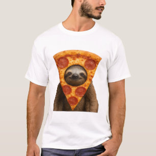 Luiaard pizza grappige rare grap meme schattig gel t-shirt