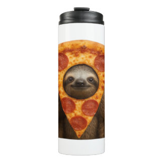 Luiaard pizza grappige rare grap meme schattig gel thermosbeker