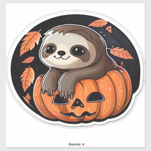 luiaard pompoen Halloween sticker Oversized T-Shir (Vel)