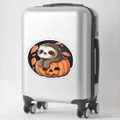 luiaard pompoen Halloween sticker Oversized T-Shir (Koffer)