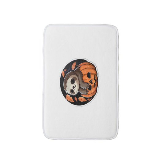 luiaard pompoen Halloween sticker Oversized T-Shir Badmat (Voorkant Verticaal)