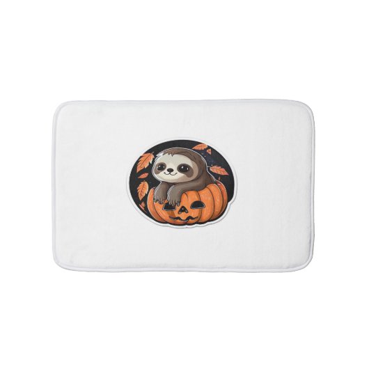 luiaard pompoen Halloween sticker Oversized T-Shir Badmat (Voorkant)