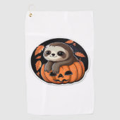luiaard pompoen Halloween sticker Oversized T-Shir Golfhanddoek (Voorkant)