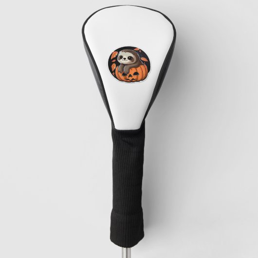 luiaard pompoen Halloween sticker Oversized T-Shir Golfheadcover (Voorkant)