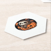 luiaard pompoen Halloween sticker Oversized T-Shir Kartonnen Onderzetters (Schuin)