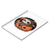 luiaard pompoen Halloween sticker Oversized T-Shir Notitieboek (Linkerzijde)