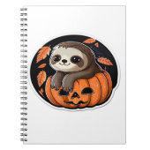 luiaard pompoen Halloween sticker Oversized T-Shir Notitieboek (Voorkant)
