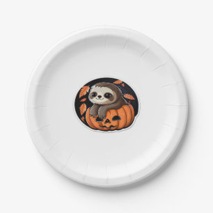 luiaard pompoen Halloween sticker Oversized T-Shir Papieren Bordje