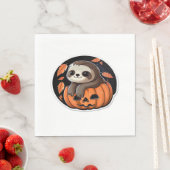 luiaard pompoen Halloween sticker Oversized T-shir Servet (Insitu)