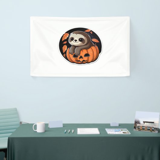luiaard pompoen Halloween sticker Oversized T-Shir Spandoek (Beurs)