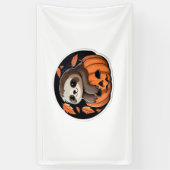 luiaard pompoen Halloween sticker Oversized T-Shir Spandoek (Verticaal)