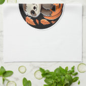 luiaard pompoen Halloween sticker Oversized T-Shir Theedoek (Gevouwen)