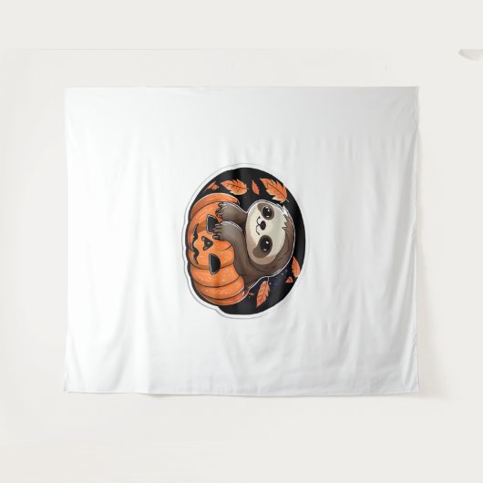 luiaard pompoen Halloween sticker Oversized T-Shir Wandkleed (Voorkant (horizontaal))