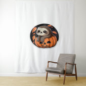 luiaard pompoen Halloween sticker Oversized T-Shir Wandkleed (In situ)