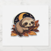 luiaard pompoen Halloween sticker stijl 2 Classic  (Enkel label)