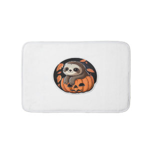 luiaard pompoen Halloween sticker stijl 2 Classic Badmat