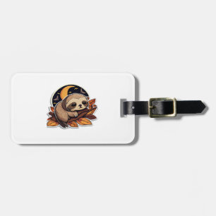 luiaard pompoen Halloween sticker stijl 2 Classic Bagagelabel