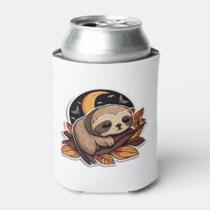 luiaard pompoen Halloween sticker stijl 2 Classic  Blikjeskoeler