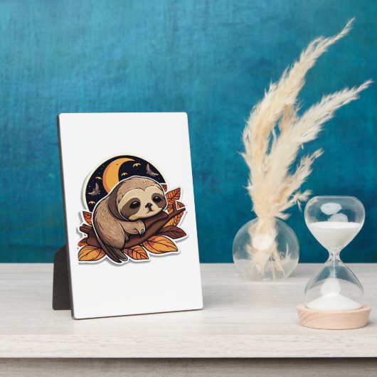 luiaard pompoen Halloween sticker stijl 2 Classic  Fotoplaat (Zijkant)