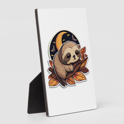 luiaard pompoen Halloween sticker stijl 2 Classic  Fotoplaat (Zijkant)