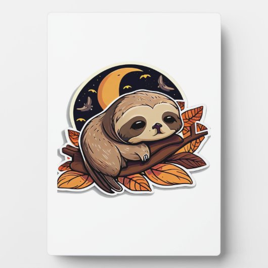 luiaard pompoen Halloween sticker stijl 2 Classic  Fotoplaat (voorkant)