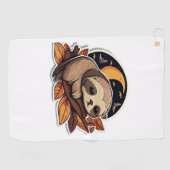 luiaard pompoen Halloween sticker stijl 2 Classic Golfhanddoek (Horizontaal)