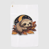 luiaard pompoen Halloween sticker stijl 2 Classic  Golfhanddoek (Voorkant)