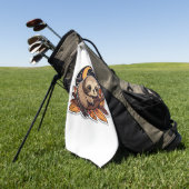 luiaard pompoen Halloween sticker stijl 2 Classic Golfhanddoek (Groen)