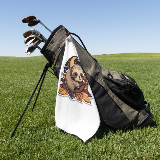 luiaard pompoen Halloween sticker stijl 2 Classic  Golfhanddoek