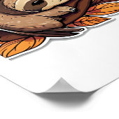 luiaard pompoen Halloween sticker stijl 2 Classic  Poster (Hoek)