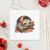 luiaard pompoen Halloween sticker stijl 2 Classic  Servet (Insitu)